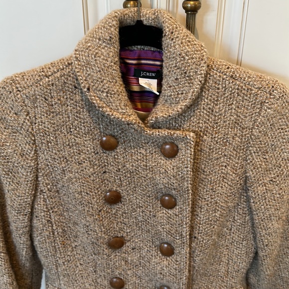JCrew double breasted short jacket blazer. Camel/cream tones as shown. Size 2 - Picture 3 of 16